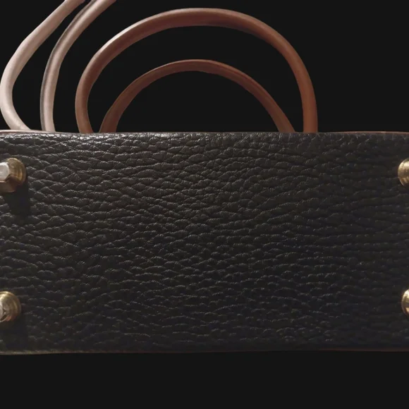 Vintage Dooney & Bourke Norfolk All Weather Leather Satchel / Handbag Black EUC - Picture 3 of 8